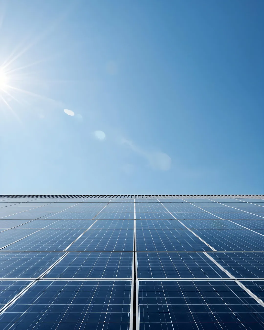 Panneaux solaires photovoltaïques vus de près après nettoyage dans l'est de la France